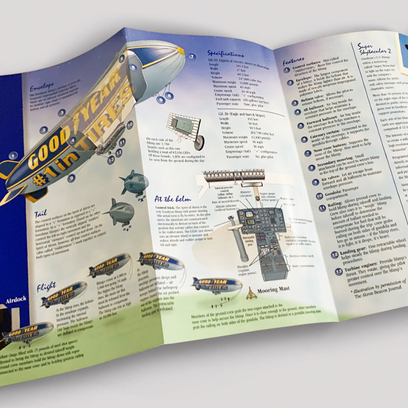 Brochure design for Goodyear Blimp division.