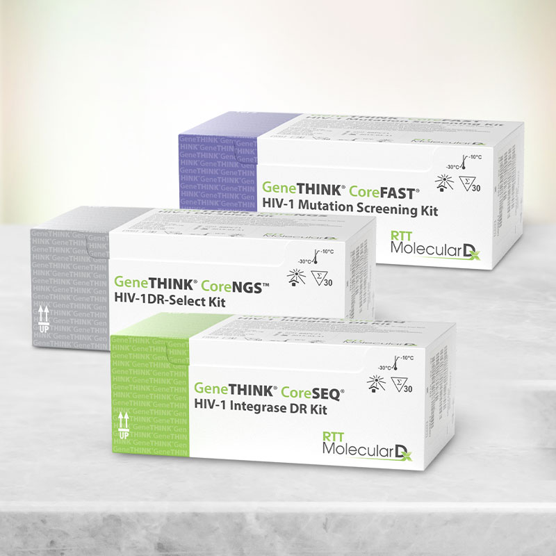 Packaging design for RTTMolecularDx, a clinical lab developer.